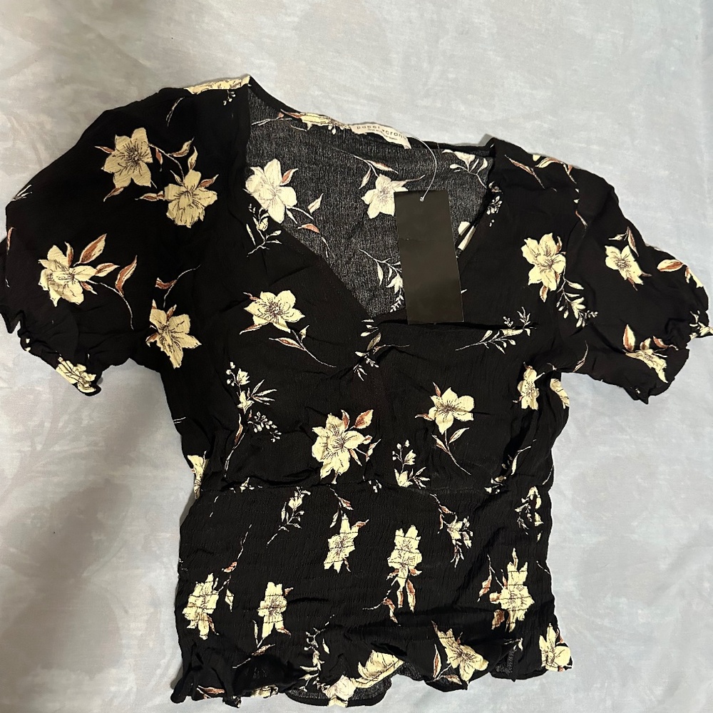 Black Floral Blouse